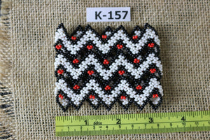 Art# K157  3+ inch Original Kayapo Traditional Peyote stitch Beaded Bracelet from Brazil.