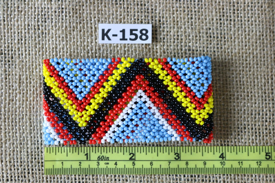 Art# K158 3.5+ inch Original Kayapo Traditional Peyote stitch Beaded Bracelet from Brazil.