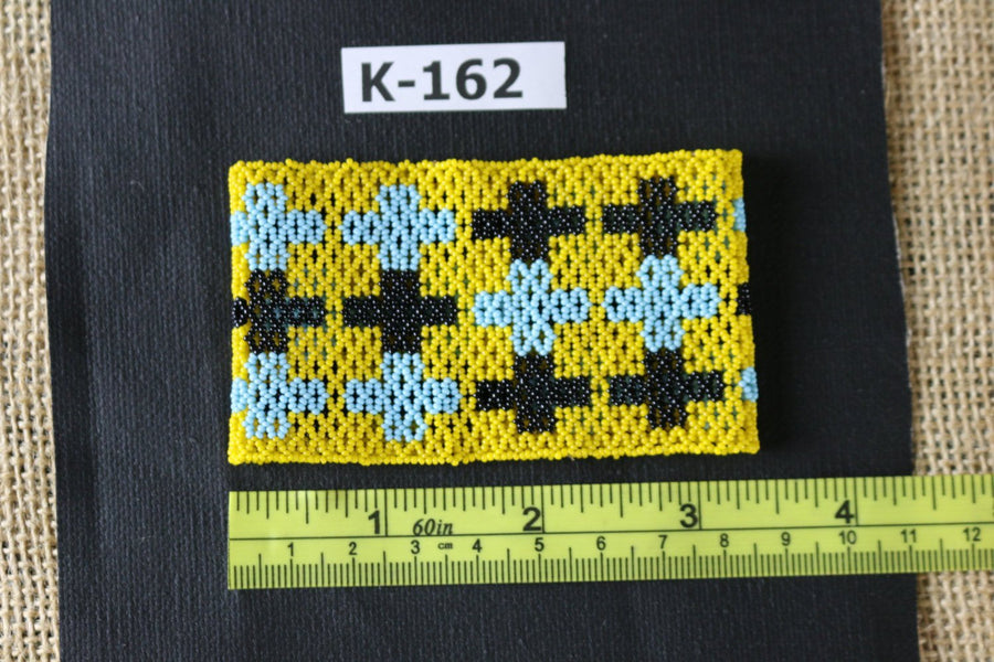 Art# K162  3+ inch Original Kayapo Traditional Peyote stitch Beaded Bracelet from Brazil.