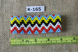 Art# K165  4 inch Original Kayapo Traditional Peyote stitch Beaded Bracelet from Brazil.