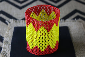 Art# K174 3.5+ inch  Original Kayapo Traditional Peyote stitch Beaded Bracelet from Brazil.