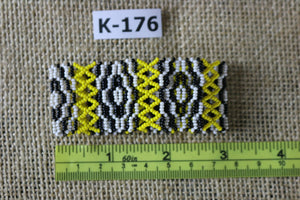 Art# K176 3 inch Original Kayapo Traditional Peyote stitch Beaded Bracelet from Brazil.