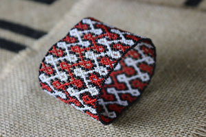 Art# K179  3+ inch. Original Kayapo Traditional Peyote stitch Beaded Bracelet from Brazil.