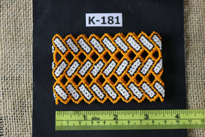 Art# K181  3.5 inch. Original Kayapo Traditional Peyote stitch Beaded Bracelet from Brazil.