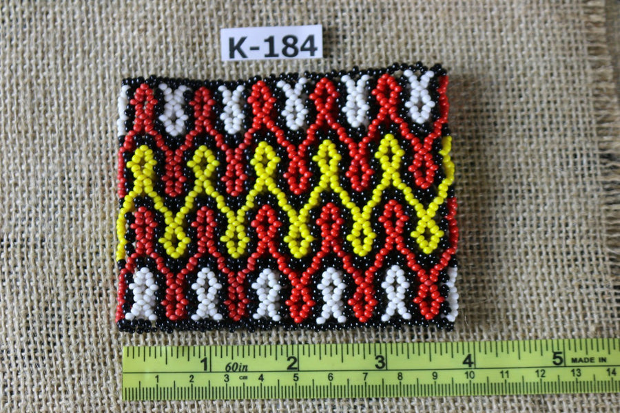 Art# K184  3.5+ inch. Original Kayapo Traditional Peyote stitch Beaded Bracelet from Brazil.