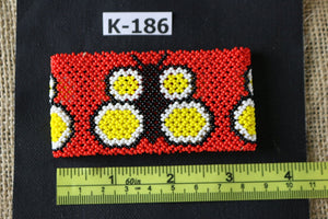 Art# K186  3+ inch. Original Kayapo Traditional Peyote stitch Beaded Bracelet from Brazil.