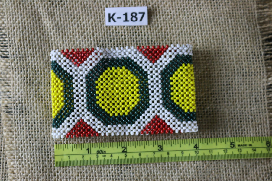 Art# K187  4 inch. Original Kayapo Traditional Peyote stitch Beaded Bracelet from Brazil.