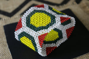 Art# K187  4 inch. Original Kayapo Traditional Peyote stitch Beaded Bracelet from Brazil.