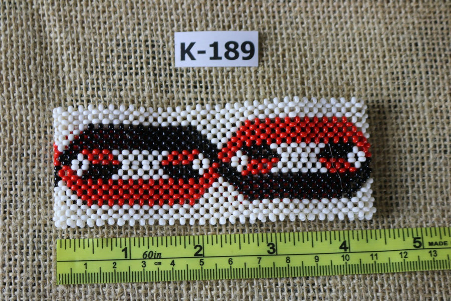 Art# K189  4+inch. Original Kayapo Traditional Peyote stitch Beaded Bracelet from Brazil.