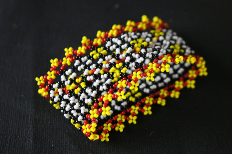 Art# K190  2.5+inch. Original Kayapo Traditional Peyote stitch Beaded Bracelet from Brazil.