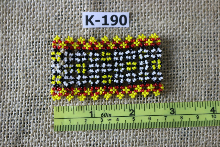 Art# K190  2.5+inch. Original Kayapo Traditional Peyote stitch Beaded Bracelet from Brazil.