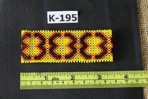 Art# K195  3.5 inch. Original Kayapo Traditional Peyote stitch Beaded Bracelet from Brazil.