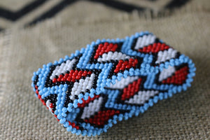 Art# K197  3.5+ inch. Original Kayapo Traditional Peyote stitch Beaded Bracelet from Brazil.