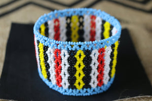 Art# K199  4+ inch. Original Kayapo Traditional Peyote stitch Beaded Bracelet from Brazil.