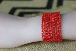 Art# K207  3+ inch. Original Kayapo Traditional Peyote stitch Beaded Bracelet from Brazil.