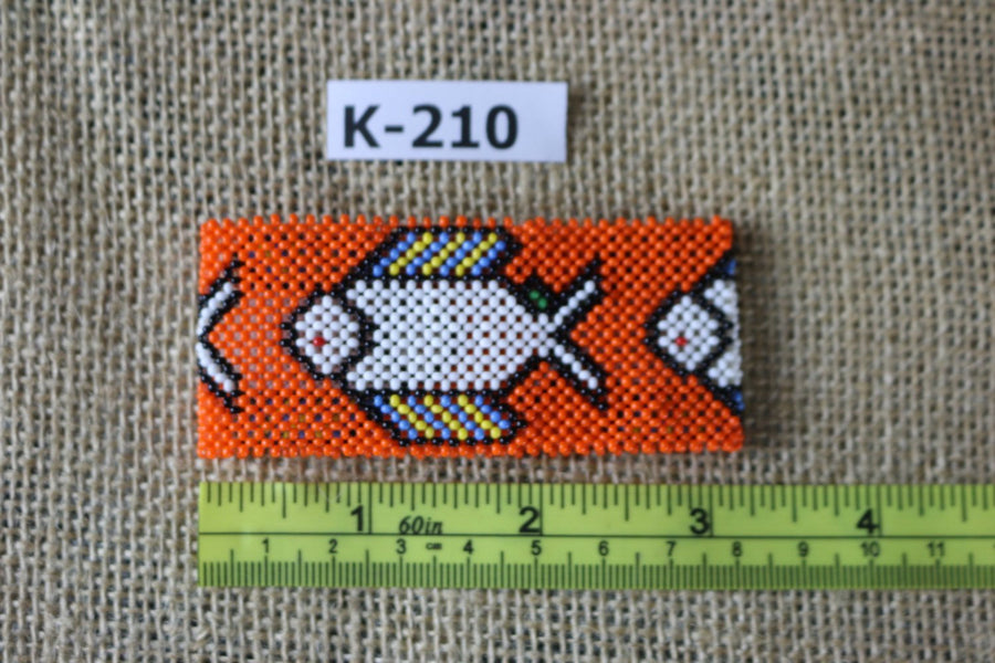 Art# K210  3+ inch. Original Kayapo Traditional Peyote stitch Beaded Bracelet from Brazil.