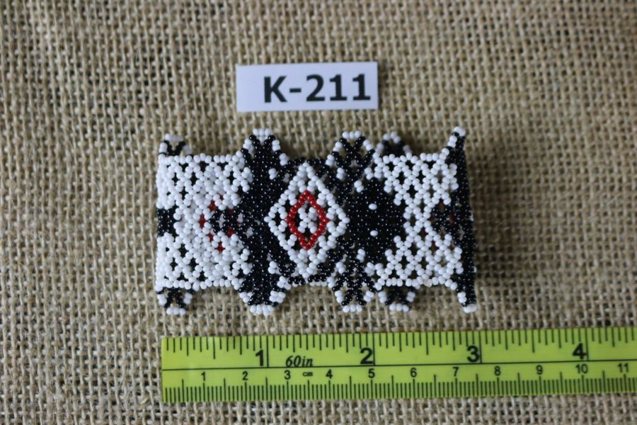 Art# K211  3 inch. Original Kayapo Traditional Peyote stitch Beaded Bracelet from Brazil.