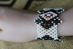 Art# K211  3 inch. Original Kayapo Traditional Peyote stitch Beaded Bracelet from Brazil.