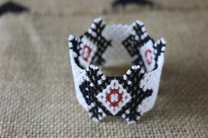 Art# K211  3 inch. Original Kayapo Traditional Peyote stitch Beaded Bracelet from Brazil.