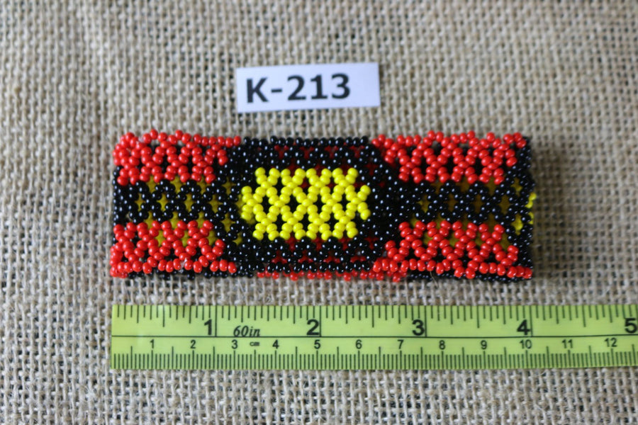 Art# K213  4 inch. Original Kayapo Traditional Peyote stitch Beaded Bracelet from Brazil.