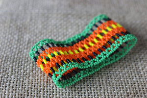 Art# K218  2.5+ inch. Original Kayapo Traditional Peyote stitch Beaded Bracelet from Brazil.