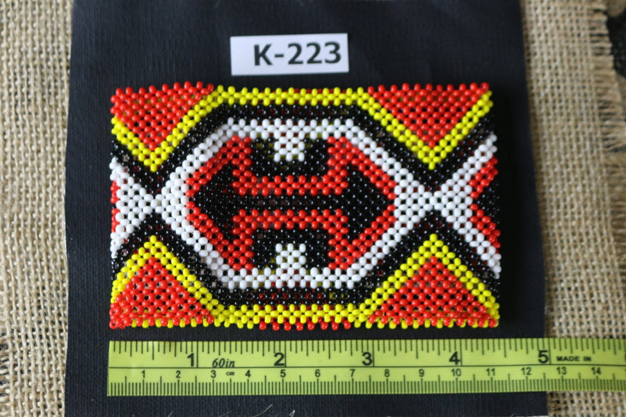 Art# K223  4+ inch. Original Kayapo Traditional Peyote stitch Beaded Bracelet from Brazil.