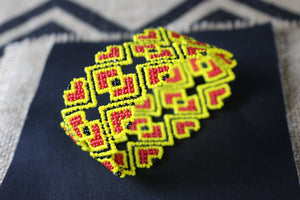 Art# K228  3.5+ inch. Original Kayapo Traditional Peyote stitch Beaded Bracelet from Brazil.