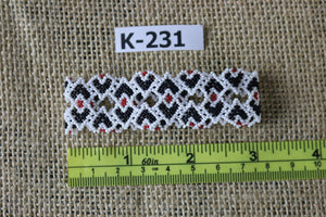 Art# K231  3+ inch. Original Kayapo Traditional Peyote stitch Beaded Bracelet from Brazil.