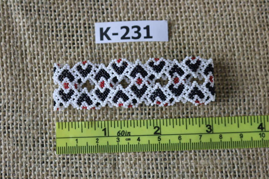 Art# K231  3+ inch. Original Kayapo Traditional Peyote stitch Beaded Bracelet from Brazil.