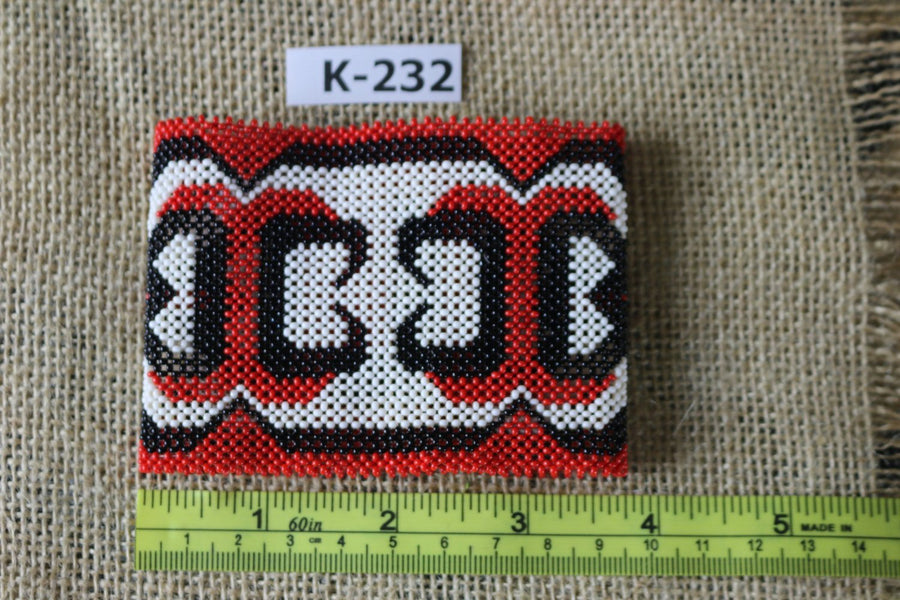 Art# K232  3.5+ inch. Original Kayapo Traditional Peyote stitch Beaded Bracelet from Brazil.