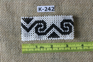 Art# K242  3+ inch. Original Kayapo Traditional Peyote stitch Beaded Bracelet from Brazil.