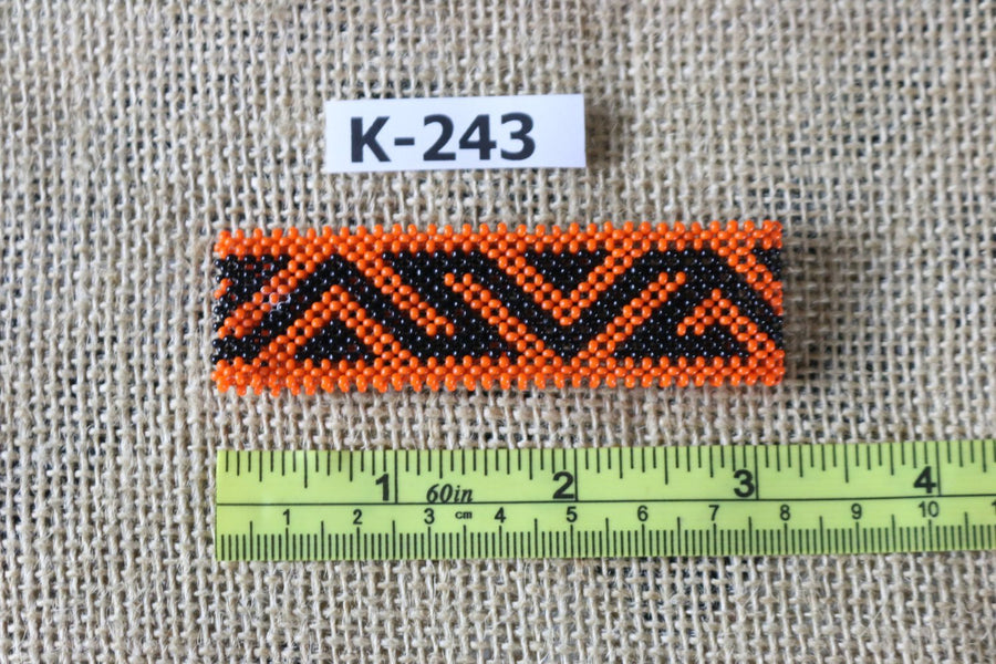 Art# K243  3+ inch. Original Kayapo Traditional Peyote stitch Beaded Bracelet from Brazil.