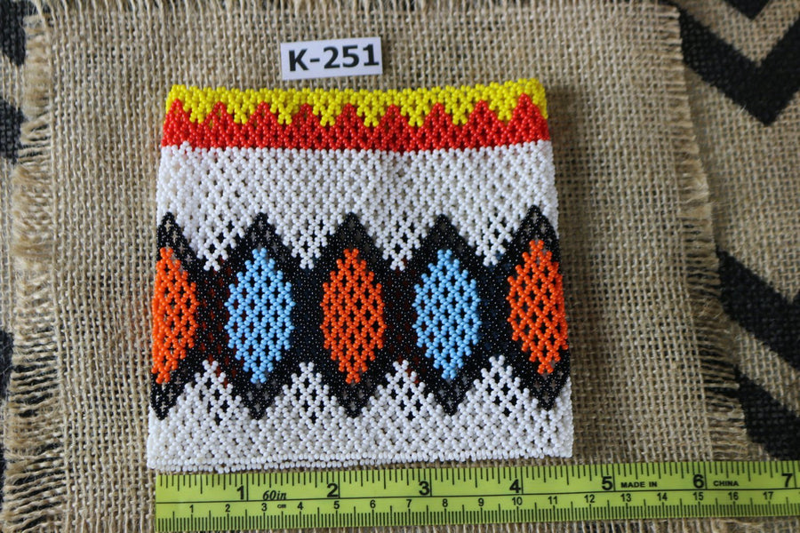 Art# K251  4.5+ inch. Original Kayapo Traditional Peyote stitch Beaded Bracelet from Brazil.