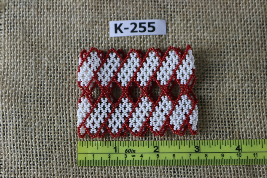 Art# K255  3 inch. Original Kayapo Traditional Peyote stitch Beaded Bracelet from Brazil.