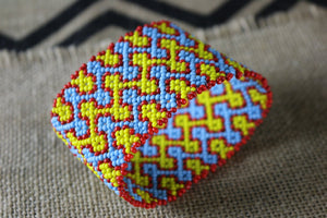 Art# K259  4 inch. Original Kayapo Traditional Peyote stitch Beaded Bracelet from Brazil.