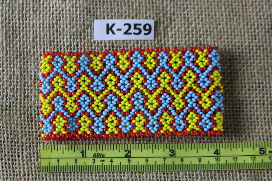 Art# K259  4 inch. Original Kayapo Traditional Peyote stitch Beaded Bracelet from Brazil.