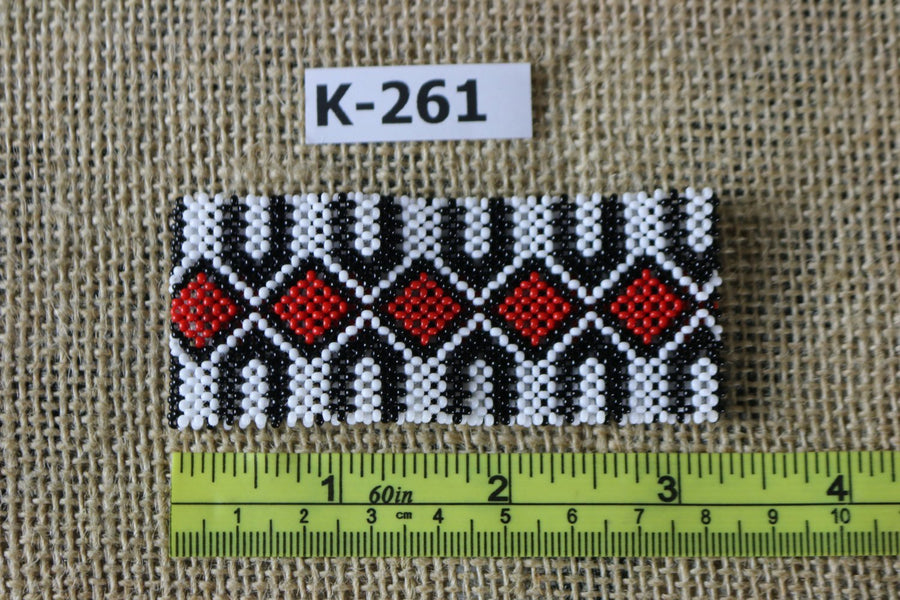 Art# K261  3+ inch. Original Kayapo Traditional Peyote stitch Beaded Bracelet from Brazil.