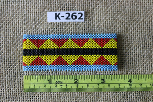 Art# K262  3.5 inch. Original Kayapo Traditional Peyote stitch Beaded Bracelet from Brazil.