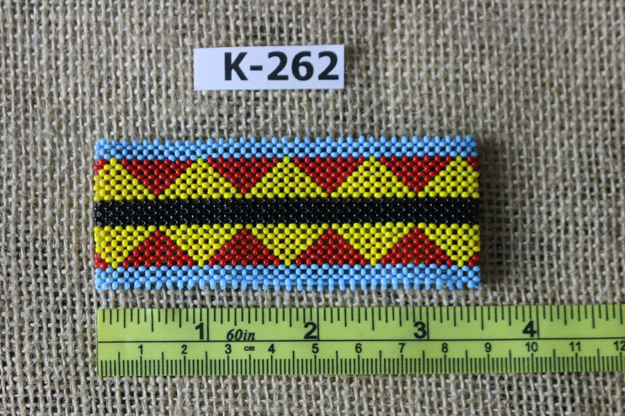 Art# K262  3.5 inch. Original Kayapo Traditional Peyote stitch Beaded Bracelet from Brazil.
