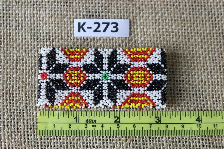 Art# K273  3+ inch. Original Kayapo Traditional Peyote stitch Beaded Bracelet from Brazil.