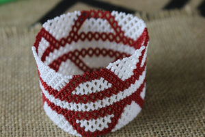 Art# K275  3+ inch. Original Kayapo Traditional Peyote stitch Beaded Bracelet from Brazil.