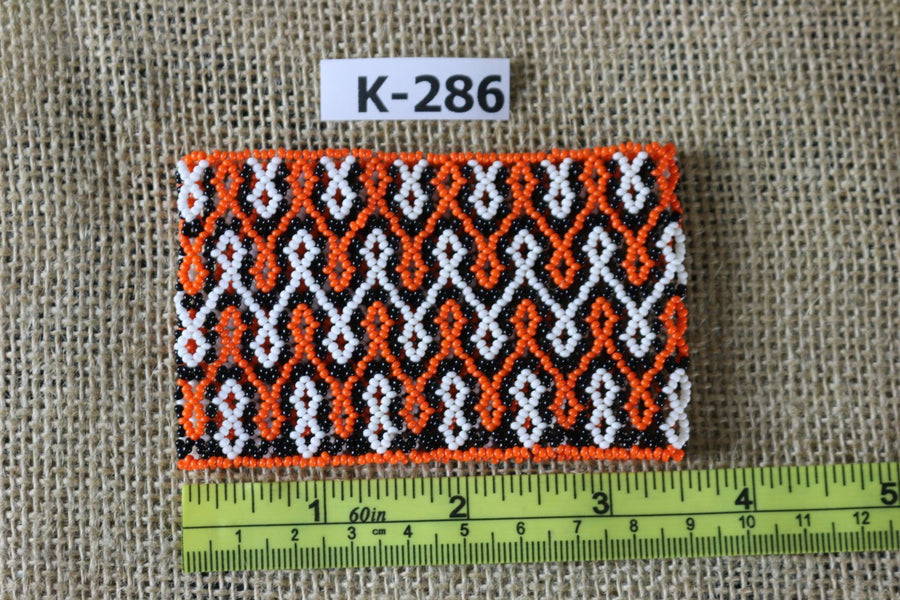 Art# K286  3.5 inch. Original Kayapo Traditional Peyote stitch Beaded Bracelet from Brazil.
