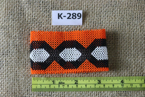 Art# K289  3+ inch. Original Kayapo Traditional Peyote stitch Beaded Bracelet from Brazil.