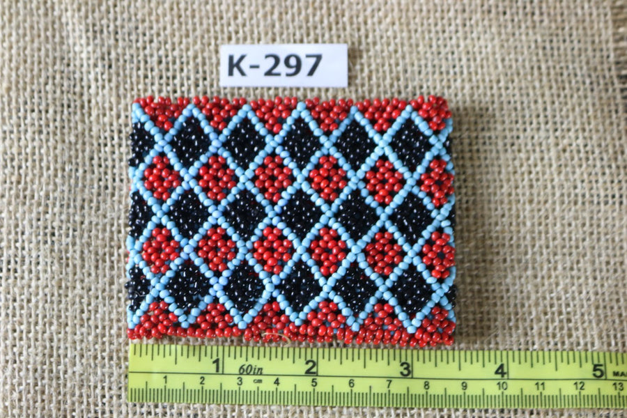 Art# K297  3+ inch. Original Kayapo Traditional Peyote stitch Beaded Bracelet from Brazil.