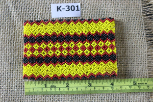 Art# K301  4+  inch. Original Kayapo Traditional Peyote stitch Beaded Bracelet from Brazil.