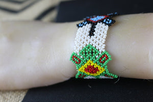 Art# K305  3.5  inch. Original Kayapo Traditional Peyote stitch Beaded Bracelet from Brazil.