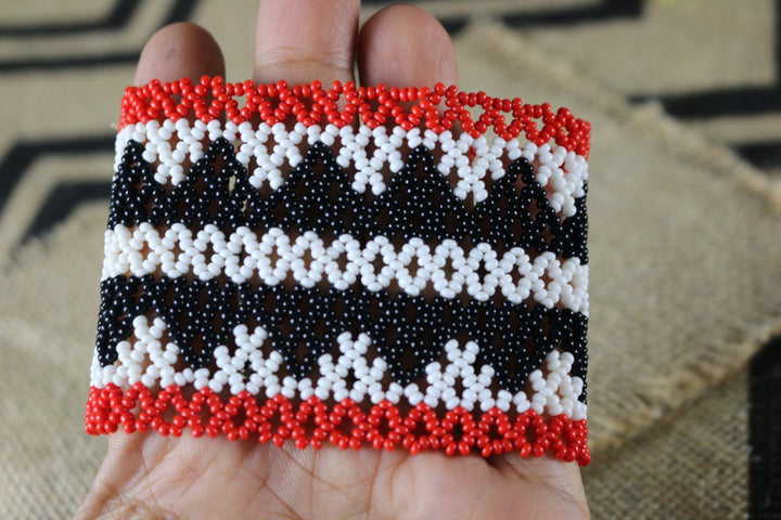 Art# K308  3.5  inch. Original Kayapo Traditional Peyote stitch Beaded Bracelet from Brazil.