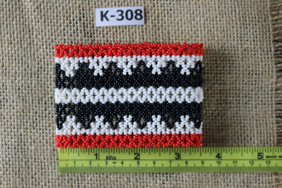 Art# K308  3.5  inch. Original Kayapo Traditional Peyote stitch Beaded Bracelet from Brazil.