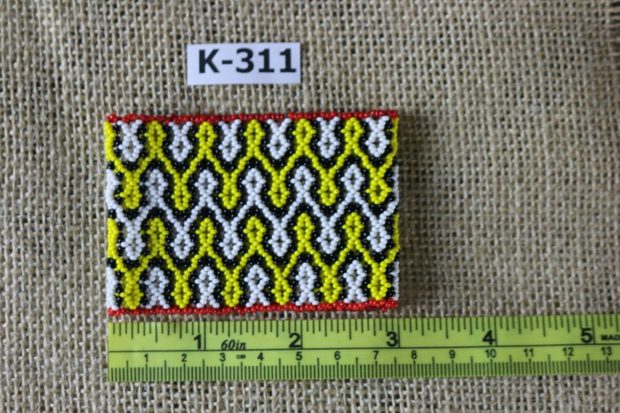 Art# K311  3 inch. Original Kayapo Traditional Peyote stitch Beaded Bracelet from Brazil.