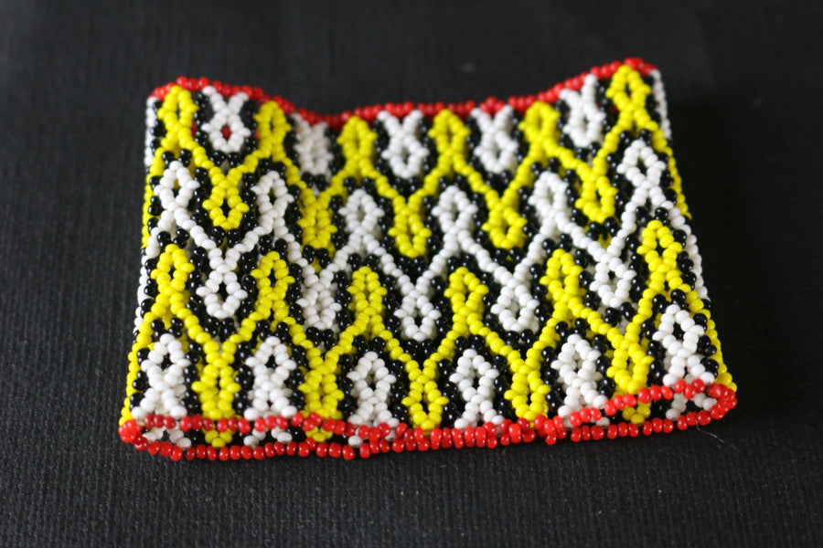 Art# K311  3 inch. Original Kayapo Traditional Peyote stitch Beaded Bracelet from Brazil.